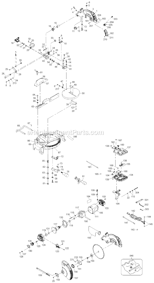 Page A Diagram and Parts List for BDMS200  Black and Decker Miter Saw